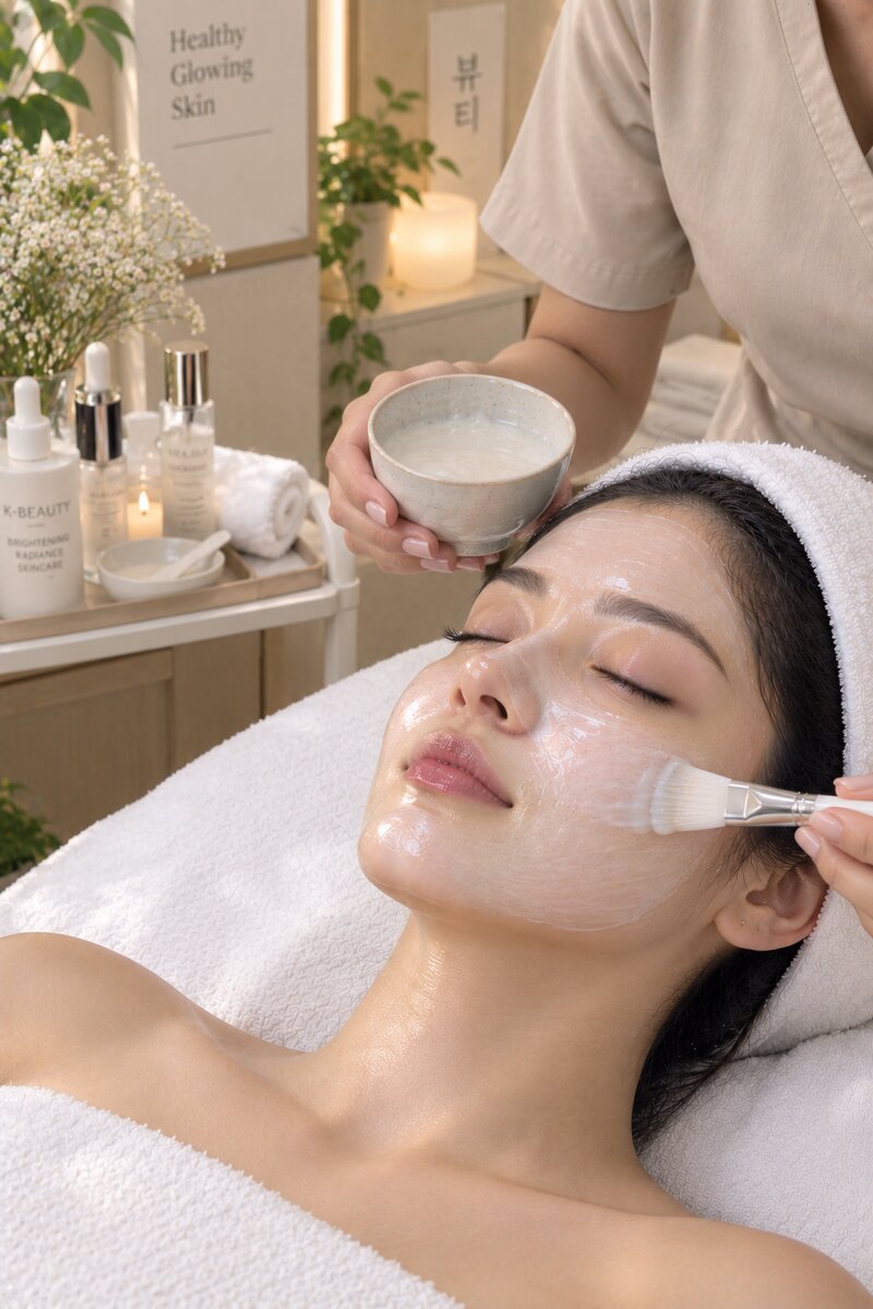 Brightening mask, resting on the shelf.